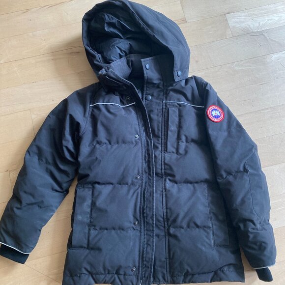 Canada Goose "Eakin" Parka Black Jacket Kids sz 7-8 - Picture 1 of 14